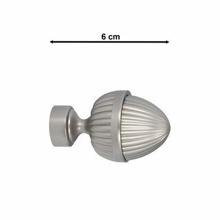Sento Metall Zubehr fr  19 mm Gardinenstangen in Chrom Matt  19mm 2x Endstcke Donata
