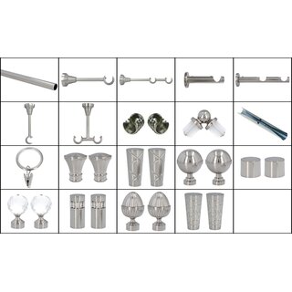 Sento 19mm Metall Zubeh�r f�r Gardinenstangen Vorhangstangen Edelstahl Optik