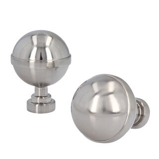 Sento 19mm Metall Zubeh�r f�r Gardinenstangen Vorhangstangen Edelstahl Optik