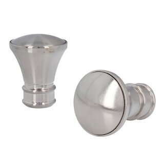 Sento 19mm Metall Zubeh�r f�r Gardinenstangen Vorhangstangen Edelstahl Optik � 19 mm 2x Endst�cke Pryma