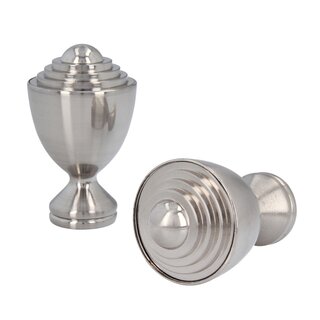 Sento 25mm Metall Zubeh�r f�r Gardinenstangen Vorhangstangen Edelstahl Optik