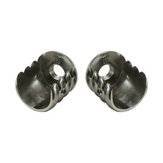 Sento 25mm Metall Zubeh�r f�r Gardinenstangen Vorhangstangen Edelstahl Optik � 25 mm 2x Wandlager (L+R)