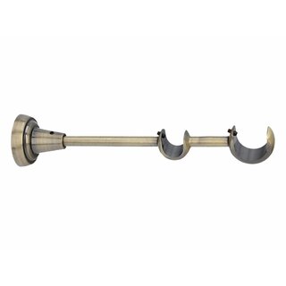 Sento Metall Zubehr fr  25 mm Gardinenstangen in Messing Antik  25/16mm Wandhalter