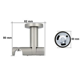 Sento 19mm Metall Gardinenstange mit Innenlauf Deckenmontage Satin Matt