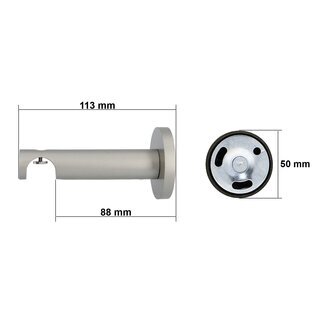 Sento Gardinenstange Innenlauf 19mm 1-l�ufig Wandmontage Satin Matt