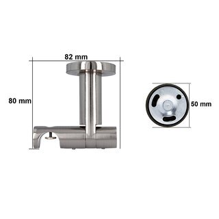 Sento 19mm Metall Gardinenstange mit Innenlauf Deckenmontage Edelstahl Optik