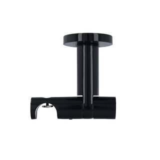 Sento 19mm Metall Gardinenstange mit Innenlauf Deckenmontage Schwarz Glanz