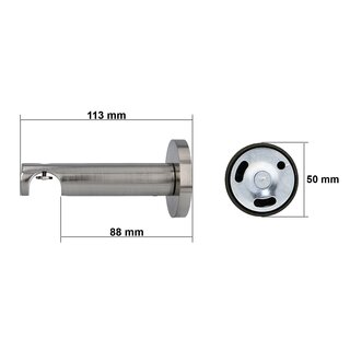 Sento 19mm Metall Gardinenstange mit Innenlauf Wandmontage Edelstahl Optik