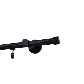 Gardinenstange Innenlauf 19mm 1-lufig Wandmontage Schwarz Glanz Zoya 420 cm
