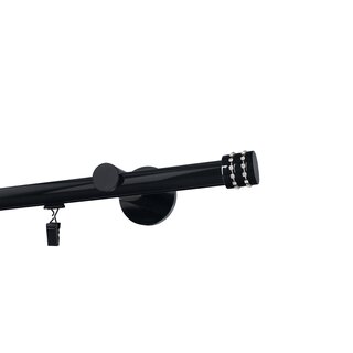 Gardinenstange Innenlauf 19mm 1-lufig Wandmontage Schwarz Glanz Vesta 540 cm