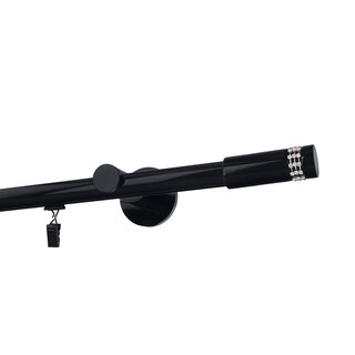 Gardinenstange Innenlauf 19mm 1-lufig Wandmontage Schwarz Glanz Mirona 600 cm