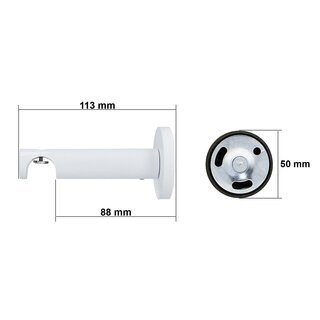 Sento 19mm Metall Gardinenstange mit Innenlauf Wandmontage Wei� Glanz