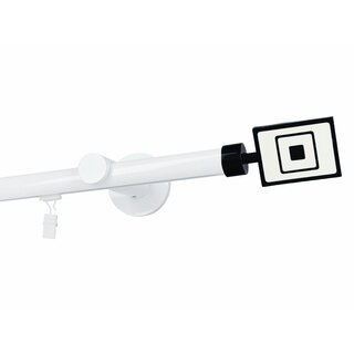 Gardinenstange Innenlauf 19mm 1-lufig Wandmontage Wei Glanz Prime 120 cm