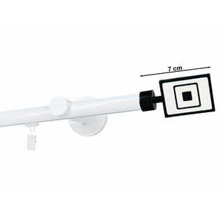Gardinenstange Innenlauf 19mm 1-lufig Wandmontage Wei Glanz Prime 120 cm