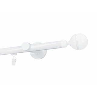 Gardinenstange Innenlauf 19mm 1-lufig Wandmontage Wei Glanz Corso 140 cm