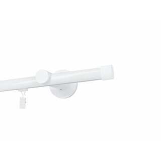 Gardinenstange Innenlauf 19mm 1-läufig Wandmontage Weiß Glanz Zoya 160 cm