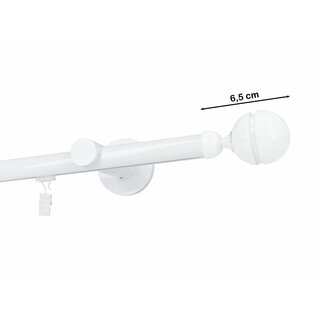 Gardinenstange Innenlauf 19mm 1-lufig Wandmontage Wei Glanz Corso 180 cm