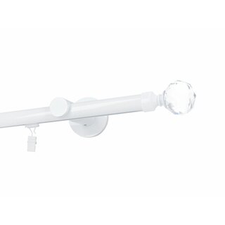 Gardinenstange Innenlauf 19mm 1-lufig Wandmontage Wei Glanz Pelagia 200 cm