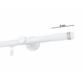 Gardinenstange Innenlauf 19mm 1-lufig Wandmontage Wei Glanz Mirona 240 cm