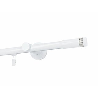 Gardinenstange Innenlauf 19mm 1-lufig Wandmontage Wei Glanz Mirona 360 cm