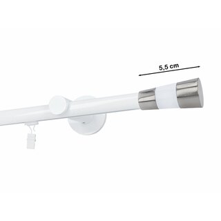 Gardinenstange Innenlauf 19mm 1-lufig Wandmontage Wei Glanz Valeo 360 cm