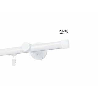 Gardinenstange Innenlauf 19mm 1-läufig Wandmontage Weiß Glanz Zoya 420 cm
