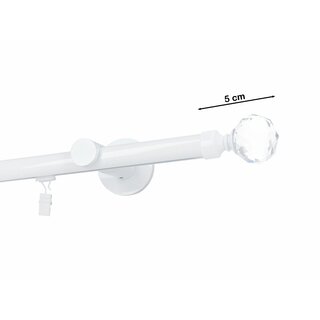 Gardinenstange Innenlauf 19mm 1-lufig Wandmontage Wei Glanz Pelagia 480 cm