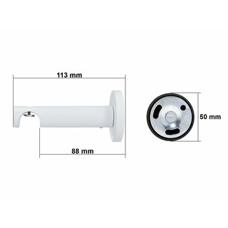 Gardinenstange Innenlauf 19mm 1-lufig Wandmontage Wei Glanz Zoya 480 cm