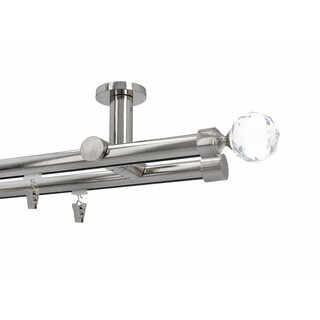Gardinenstange Innenlauf 19/19mm 2-lufig Wandmontage Messing Antik 480 cm Erato