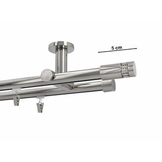 Gardinenstange Innenlauf 19/19mm 2-lufig Deckenmontage Messing Antik