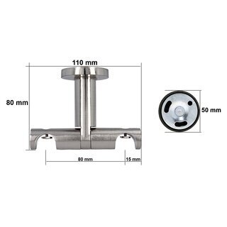 Gardinenstange Innenlauf 19/19mm 2-l�ufig Deckenmontage Edelstahl Optik 420 cm Albana
