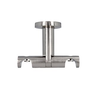 Gardinenstange Innenlauf 19/19mm 2-l�ufig Deckenmontage Edelstahl Optik 420 cm Albana