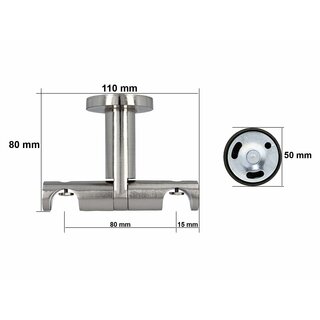 Gardinenstange Innenlauf 19/19mm 2-lufig Deckenmontage Edelstahl Optik Erato 540 cm
