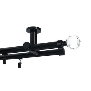 Gardinenstange Innenlauf 19mm 1-lufig Wandmontage Edelstahl Optik 480 cm Zoya