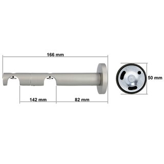 Gardinenstange Innenlauf 19/19mm 2-lufig Wandmontage Satin Matt Ariel 420 cm