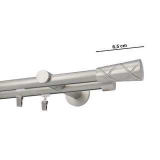 Gardinenstange Innenlauf 19mm 1-lufig Wandmontage Satin Matt 120 cm Kenta