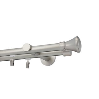 Gardinenstange Innenlauf 19mm 1-lufig Wandmontage Satin Matt 120 cm Pelagia