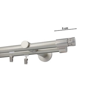 Gardinenstange Innenlauf 19/19mm 2-lufig Wandmontage Satin Matt Mirona 420 cm