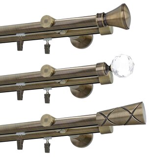Sento 19/19mm Metall Gardinenstange mit Innenlauf Wandmontage Messing Antik