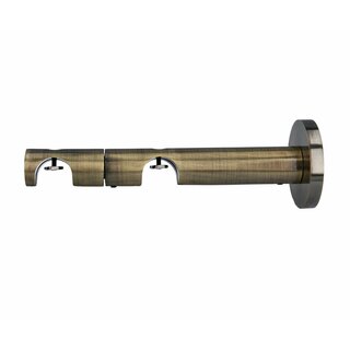 Gardinenstange Innenlauf 19/19mm 2-lufig Wandmontage Messing Antik Rode 540 cm