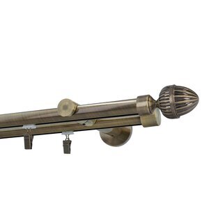 Sento 19/19mm Metall Gardinenstange mit Innenlauf Wandmontage Messing Antik 540 cm Donata