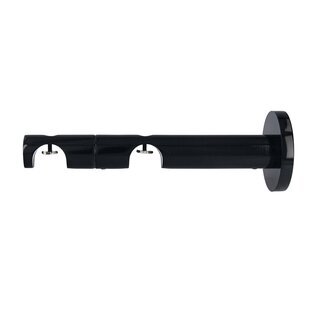 Sento 19/19mm Metall Gardinenstange mit Innenlauf Wandmontage Schwarz Glanz