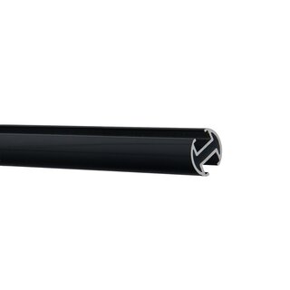 Gardinenstange Innenlauf 19/19mm 2-lufig Wandmontage Schwarz Glanz Zoya 600 cm