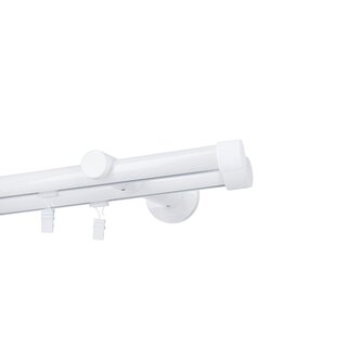 Gardinenstange Innenlauf 19/19mm 2-lufig Wandmontage Wei Glanz Zoya 180 cm