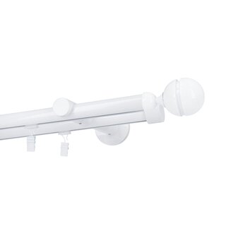 Gardinenstange Innenlauf 19/19mm 2-lufig Wandmontage Wei Glanz Corso 200 cm