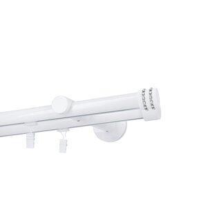 Gardinenstange Innenlauf 19/19mm 2-lufig Wandmontage Wei Glanz Vesta 200 cm