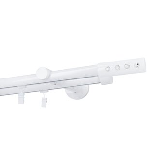 Gardinenstange Innenlauf 19/19mm 2-lufig Wandmontage Wei Glanz Hera 280 cm
