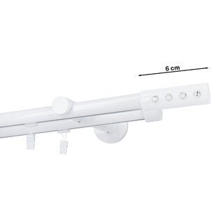 Gardinenstange Innenlauf 19/19mm 2-lufig Wandmontage Wei Glanz Hera 360 cm