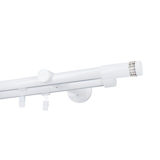 Gardinenstange Innenlauf 19/19mm 2-lufig Wandmontage Wei Glanz Mirona 400 cm