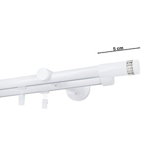 Gardinenstange Innenlauf 19/19mm 2-lufig Wandmontage Wei Glanz Mirona 400 cm